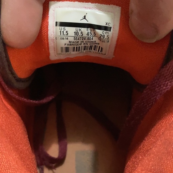 Jordan 1 mid electric team orange deep burgundy - Picture 6 of 7